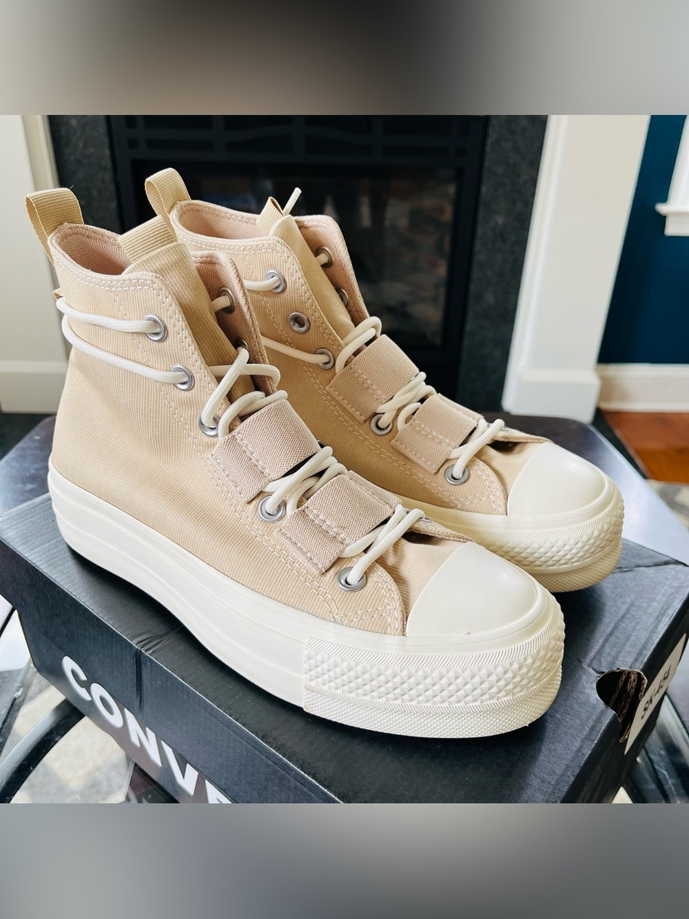 Sz 6.5 Converse Chuck Taylor All Star Lift High Platform Nutty Granola Women's - Picture 3 of 9